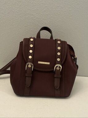 Simply Noelle Mini Backpack in Dark Brown with Gold Accents